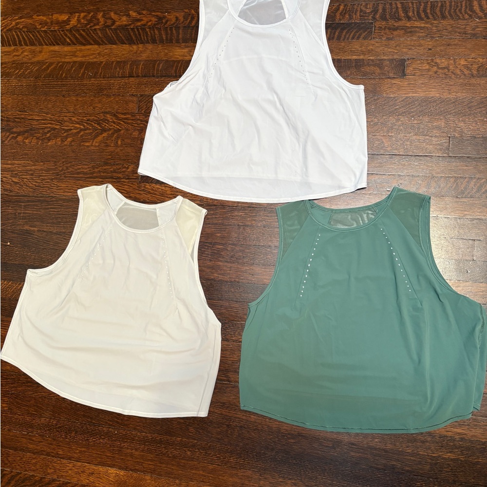 Women's Sleeveless Tops - White, Cream, and Green